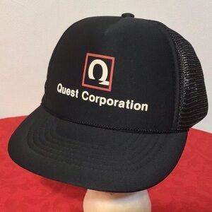 𝅺vintage Quest Corporation Snapback Hat Cap Mesh